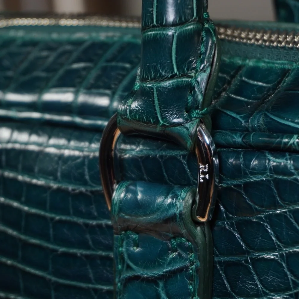 Ralph Lauren Purple Label Alligator Briefcase Emerald OS Brand New - Picture 3 of 16